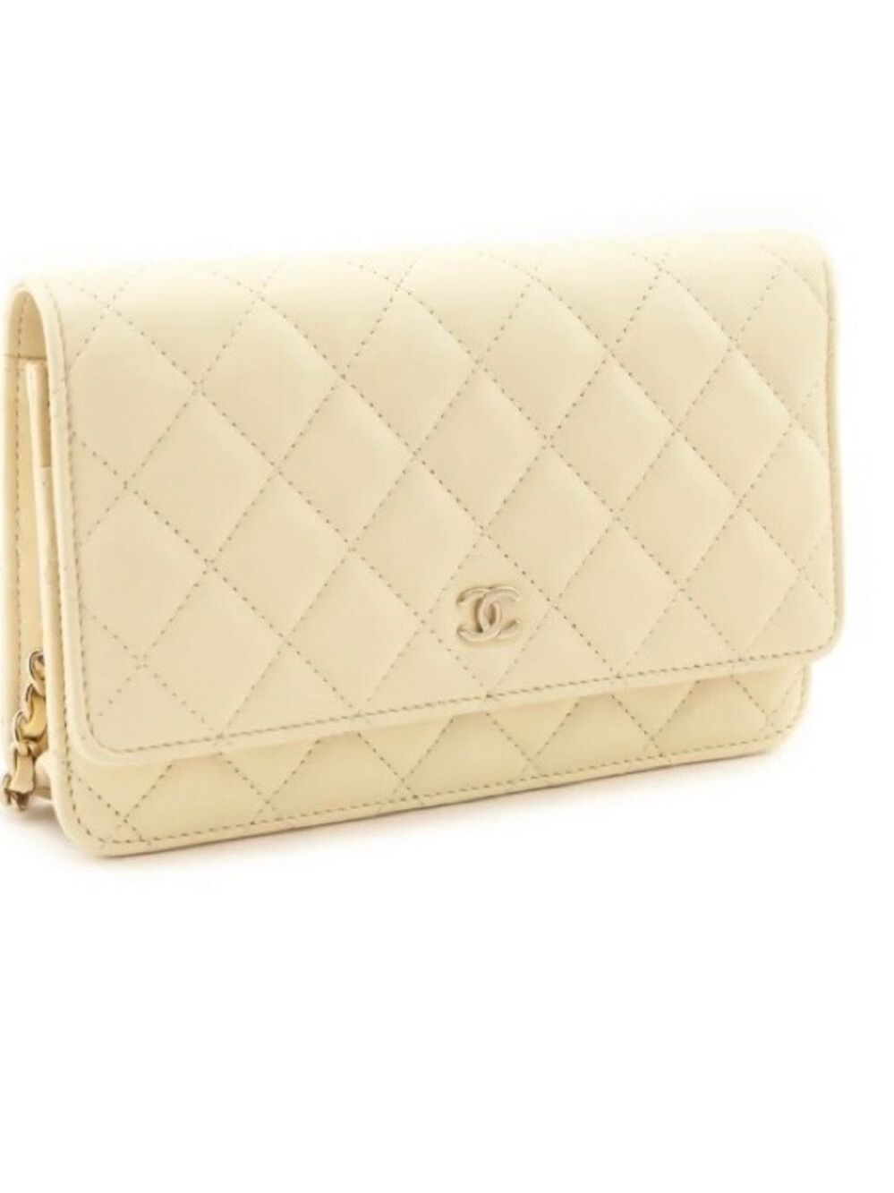 CHANEL Pastel Yellow Quilted Lambskin Crossbody Wallet on Chain “WOC” BRAND NEW - Picture 12 of 15